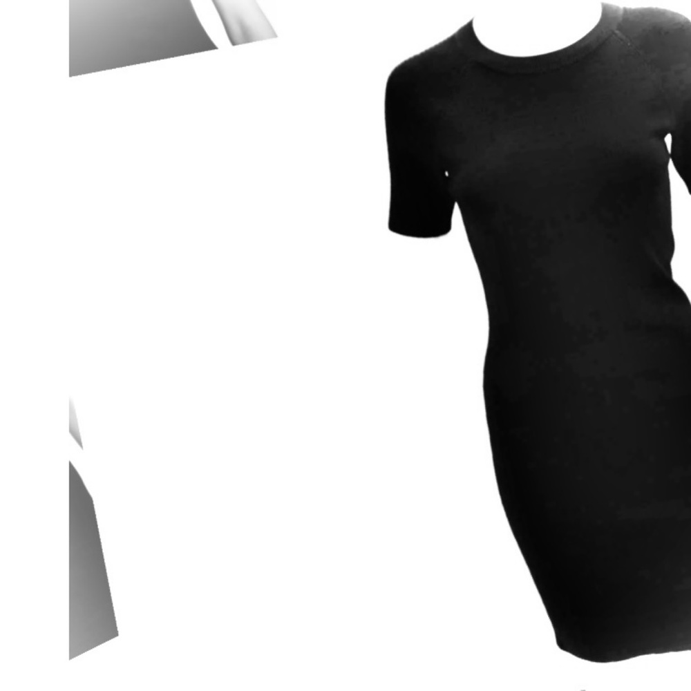 ALEXANDER WANG | M | Ribbed Crewneck Rayon Nylon Spandex Bodycon Mini Dress